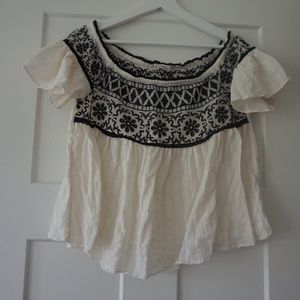 AEO Off the Shoulder Cream Top